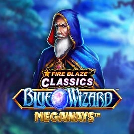 Logo of Fire Blaze Blue Wizard Megaways from Rarestone Gaming at Stakeprix Casino